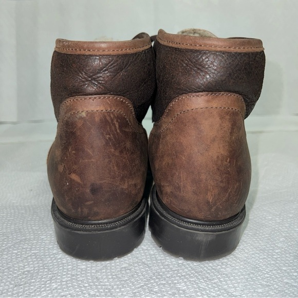 Fait au Canada Black Leather Fur Lining Lace Up Boots size 11M - Picture 4 of 11